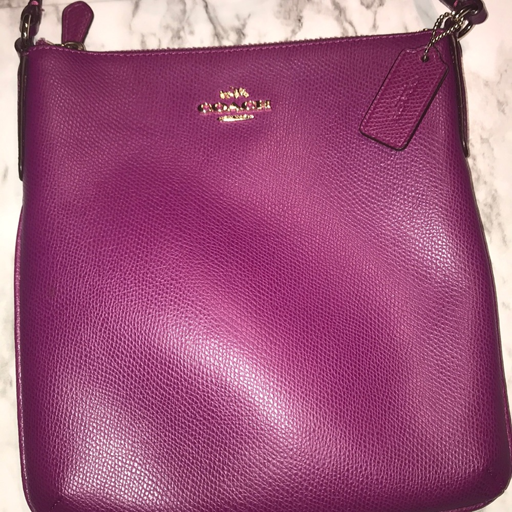 Purple pink color crossbody bag